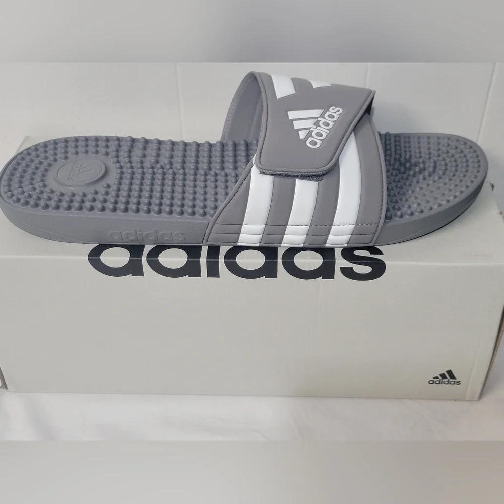 Adidas Mens Adissage Slide Athletic Sandals Size 18 Black/White